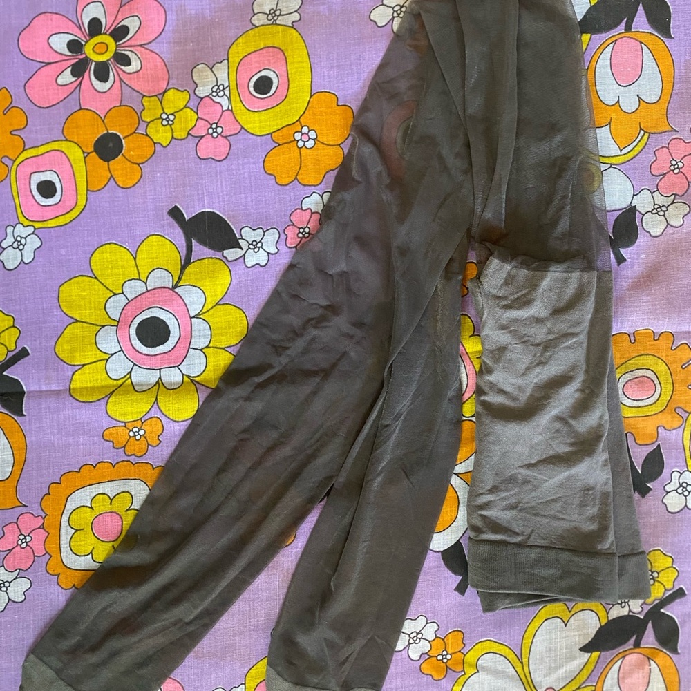 Vintage Sheer Black Grey Taupe Sheer Tights